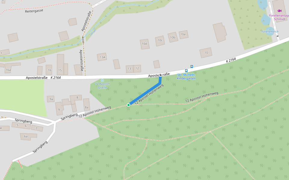 Mücheln-Verbindungsweg walking route map in Mücheln (Geiseltal)