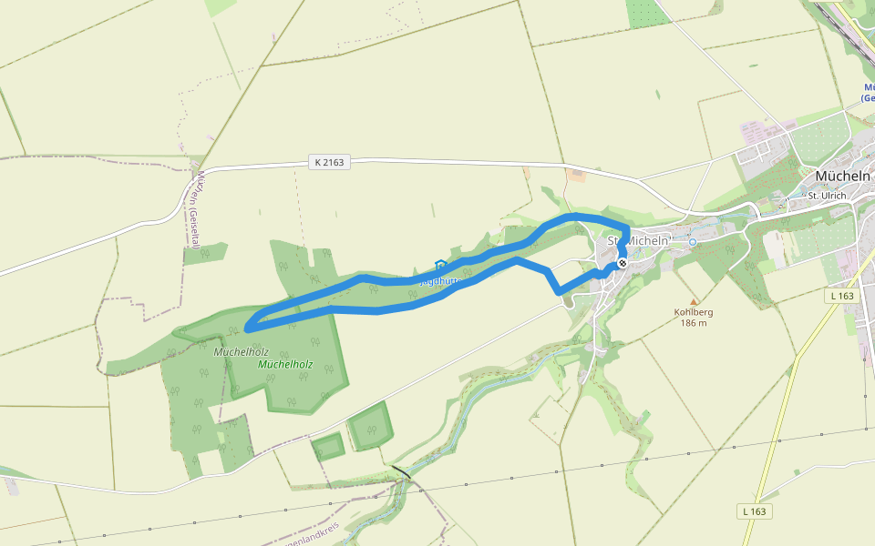 Rundweg Müchelholz walking route map in Mücheln (Geiseltal)