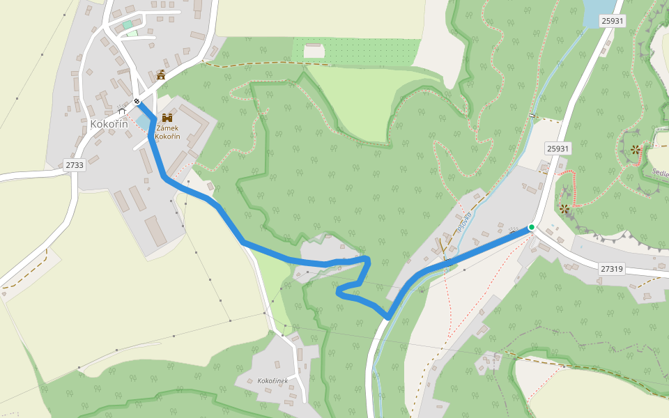 [Z] U Grobiána - Kokořín walking route map in Kokořín