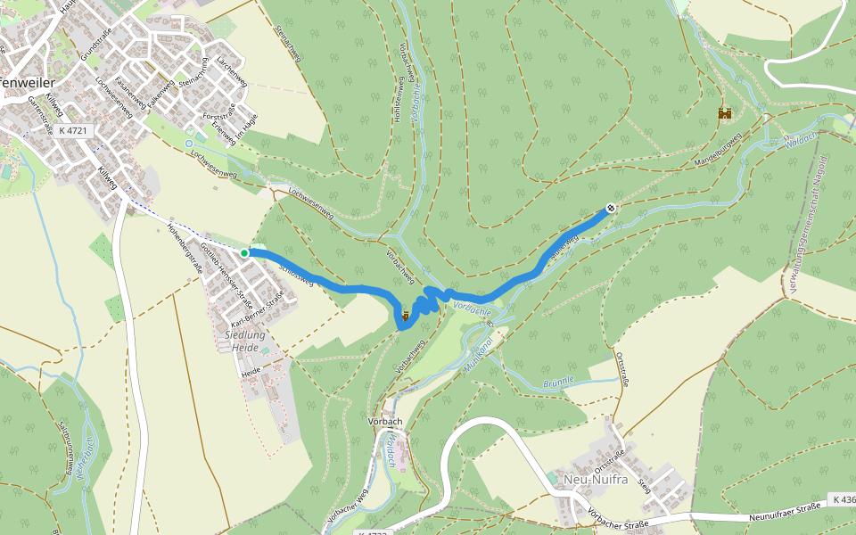 Maschenpfad walking route map in Pfalzgrafenweiler