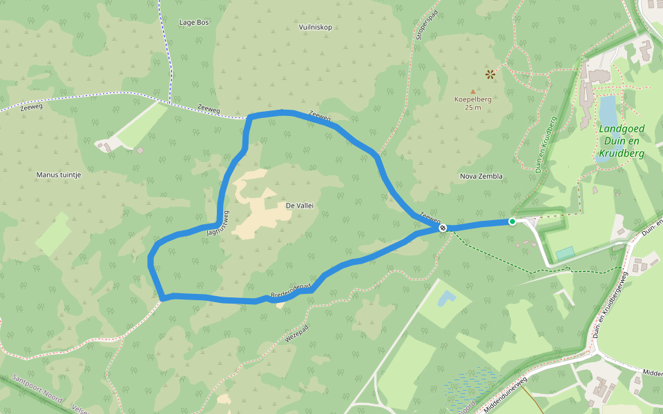 Speuren in de Duinen walking route map in Santpoort-Noord