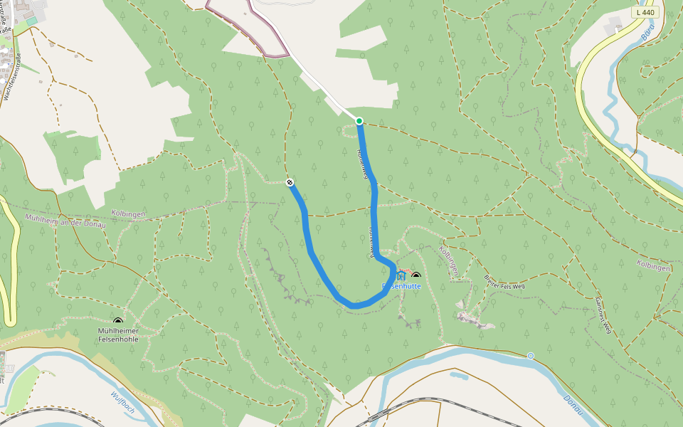 Rundweg Kolbinger Höhle walking route map in Kolbingen