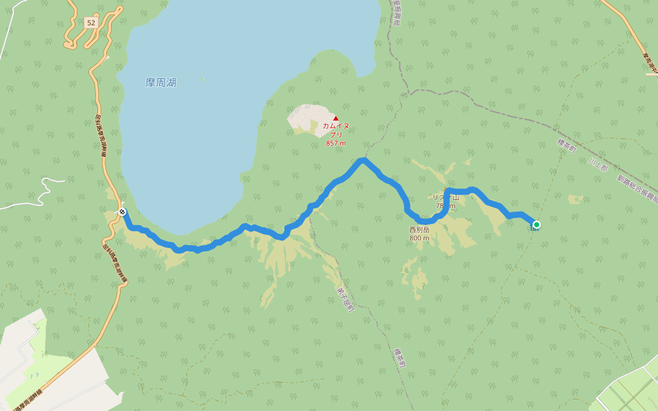 Kitanemuro Ranch Way - section 5 walking route map in Shibecha