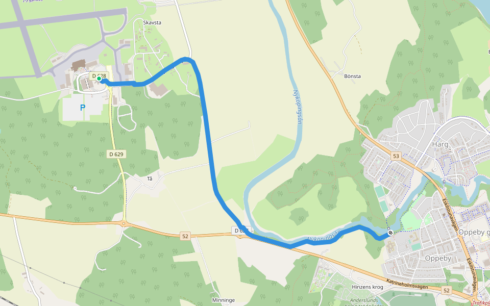 Sörmlandsleden, etapp 46:1 walking route map in Nyköping