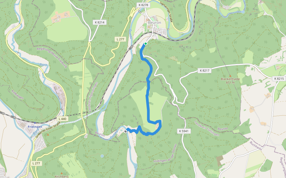 Rundweg Beuron 2 walking route map in Beuron
