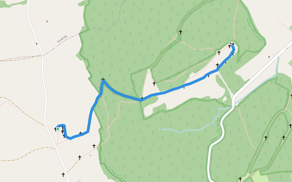 Droga Krzyżowa walking route map in Kalwaria Pacławska