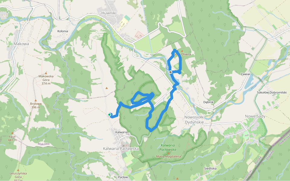 Dróżka Męki Pańskiej walking route map in Kalwaria Pacławska