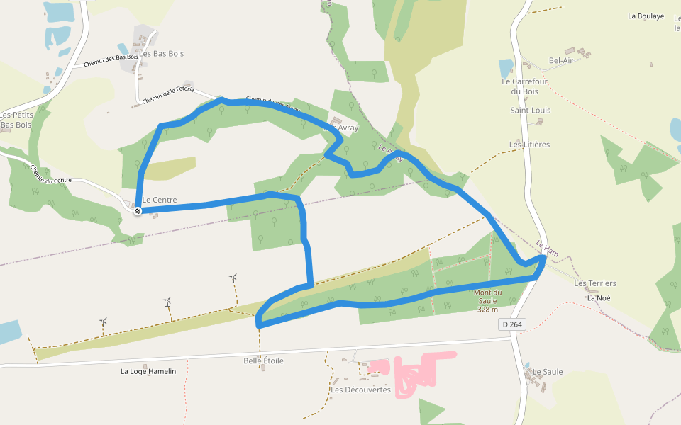 Boucle de Belle Etoile walking route map in Le Ribay