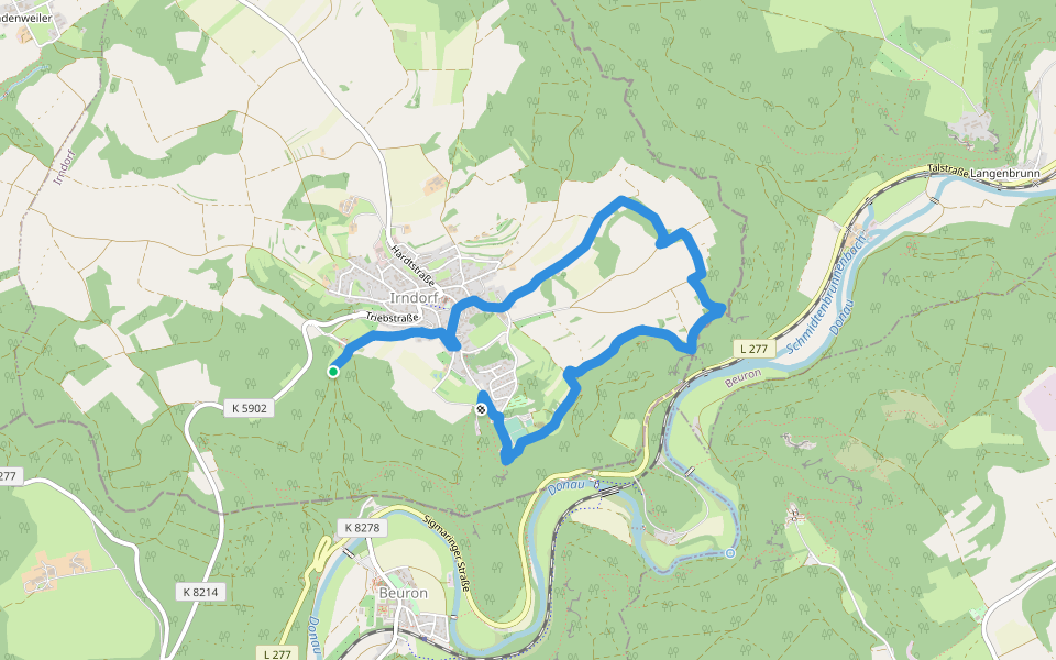 Rundweg Irndorf 2 walking route map in Irndorf