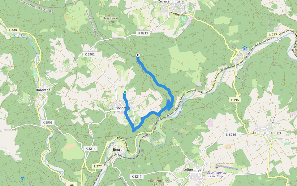 Rundweg Irndorf 3 walking route map in Irndorf