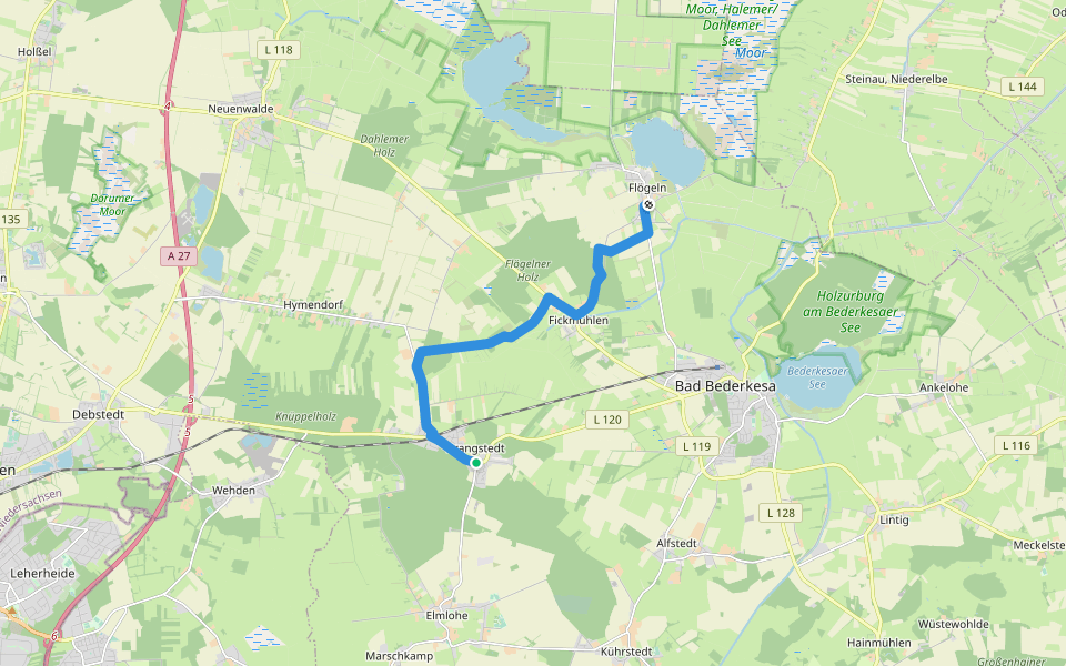 Erotik-Wanderweg walking route map in Geestland