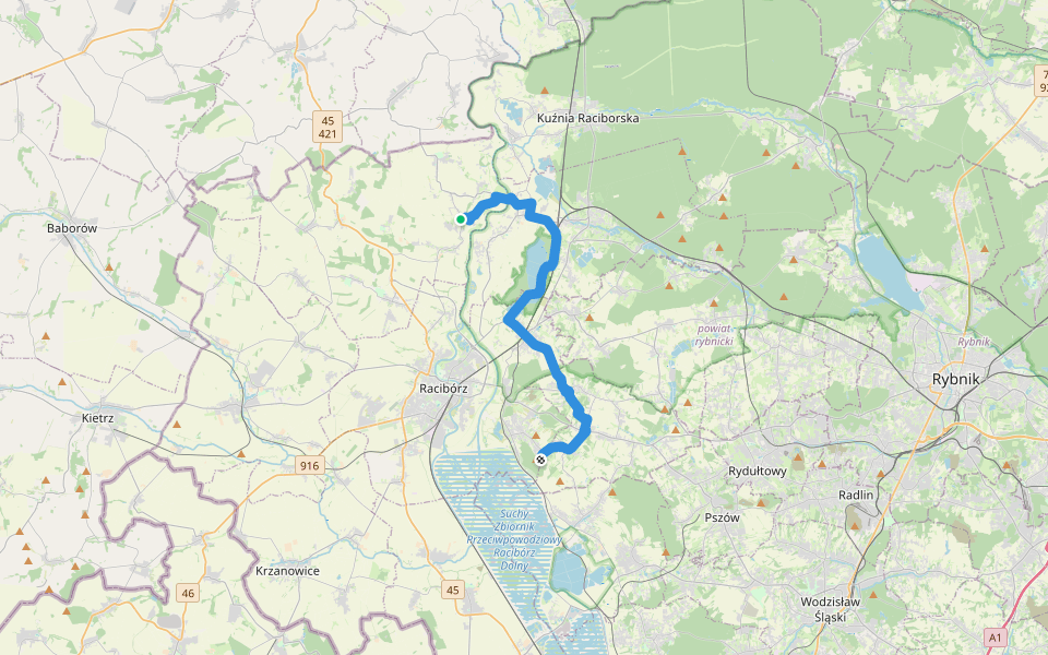 Szlak Młodości Eichendorffa walking route map in Łubowice
