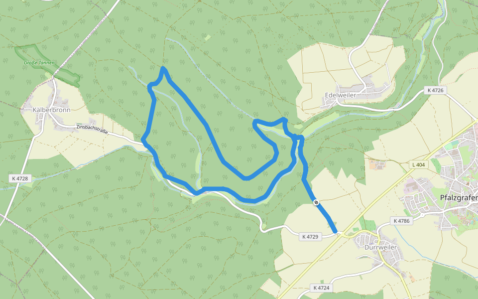 Tour 2 Nordic Walking Weiler Wald walking route map in Pfalzgrafenweiler