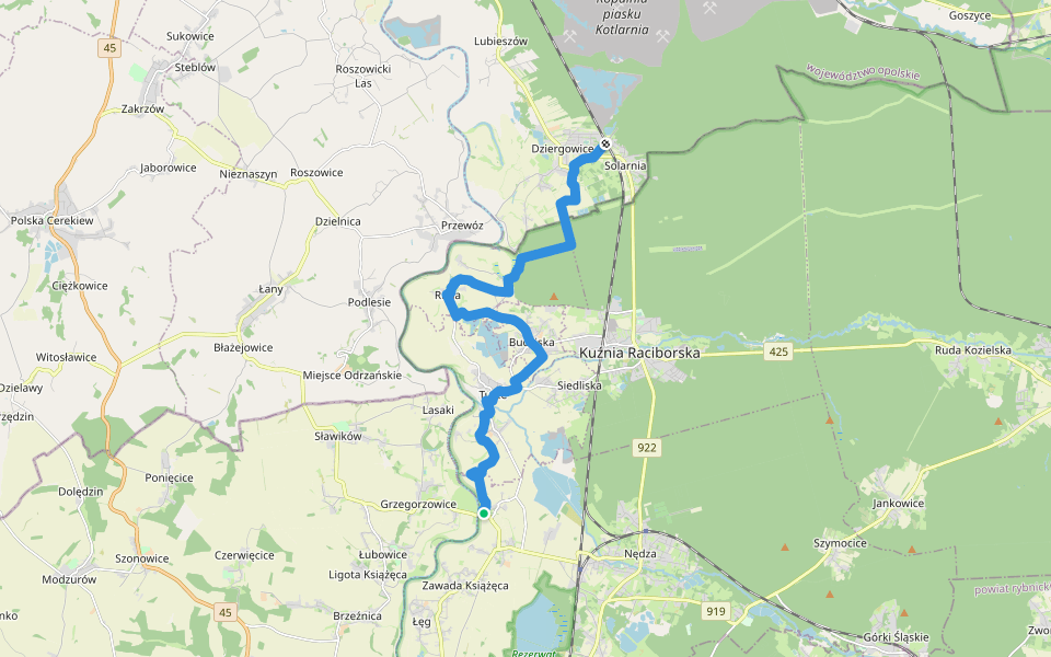 Szlak Cystersów walking route map in Ciechowice