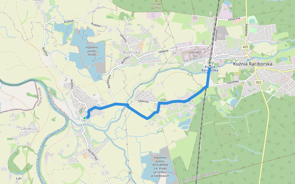 Szlak Siedliski walking route map in Turze