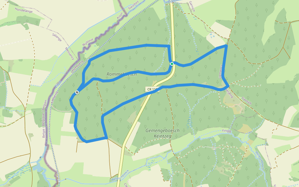 Waldlehrpfad Rommebesch-Scheckelscheier walking route map in Käerjeng