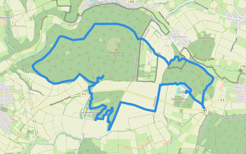Eco Pfad Sensenstein walking route map in Nieste