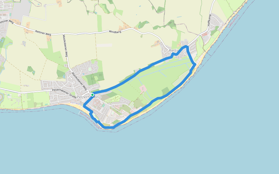 Rund um die Rettiner Wiesen walking route map in Neustadt in Holstein