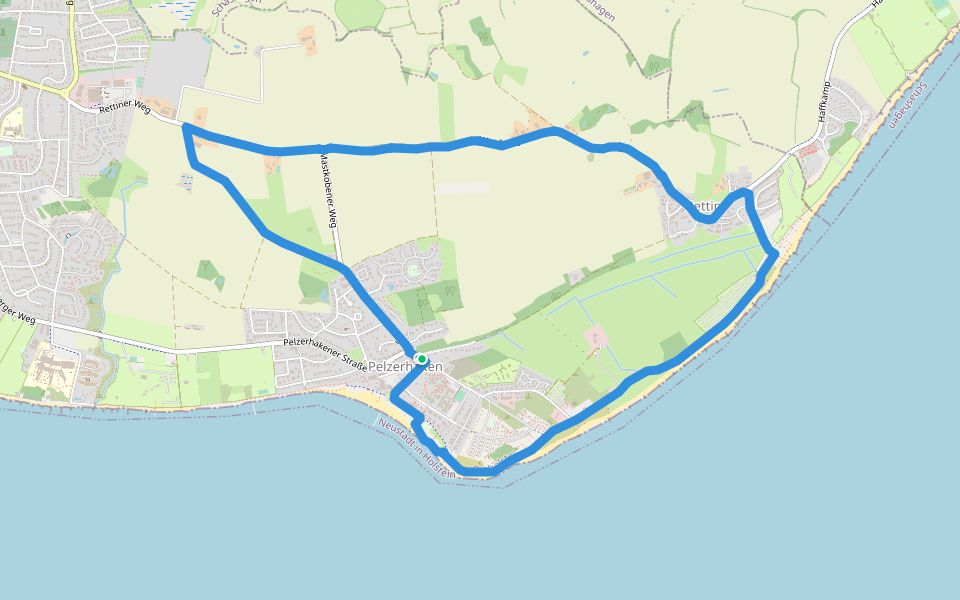 Windberg-Route, Pelzerhaken walking route map in Neustadt in Holstein