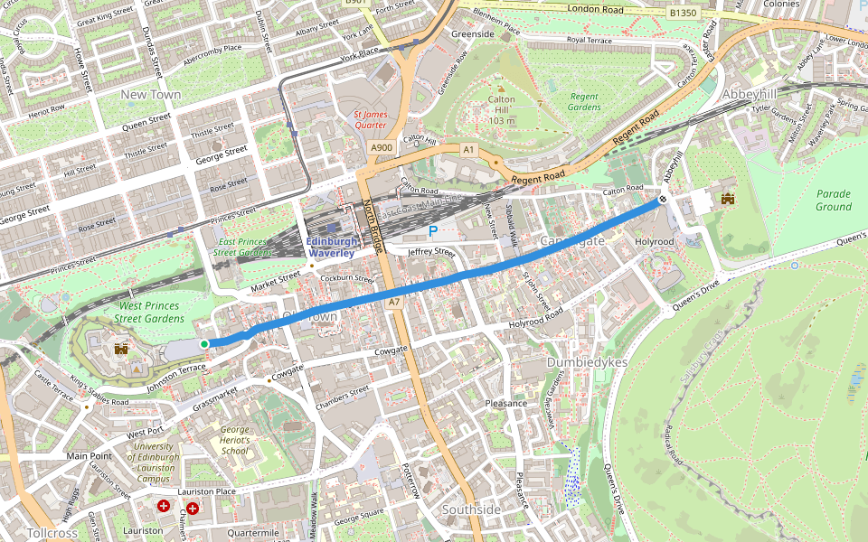 The Royal Mile In Scotland Walking Map