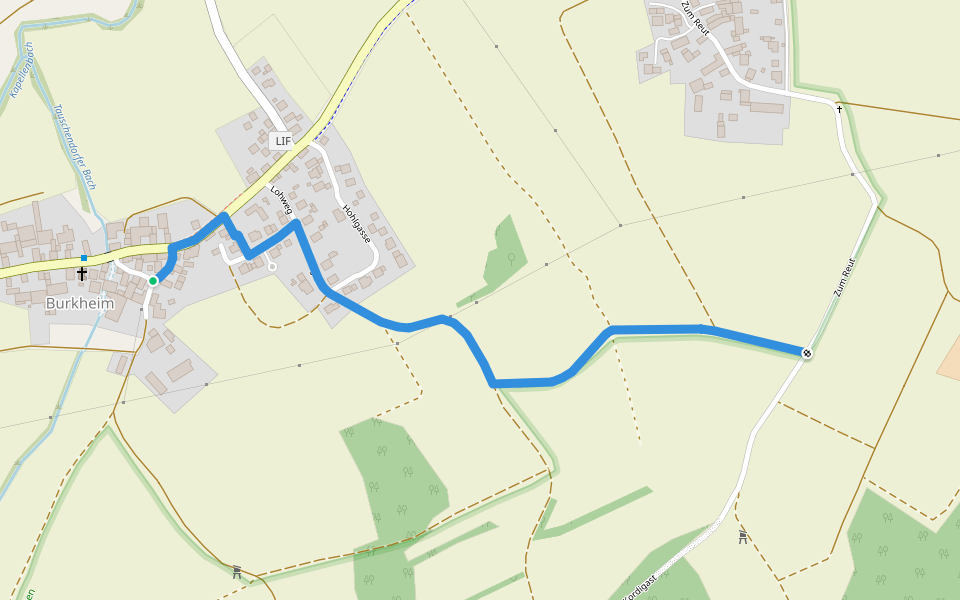 Burkheimer Verbindungsweg walking route map in Altenkunstadt