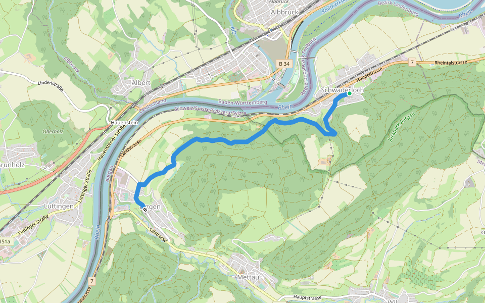 Schwaderloch - Etzgen Dorf walking route map in Schwaderloch