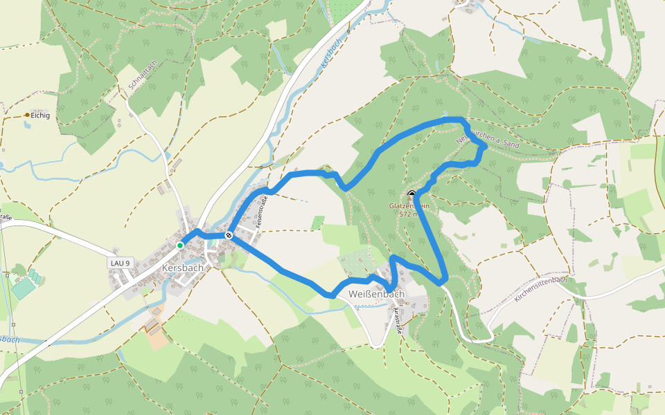 Kersbacher Rundweg walking route map in Neunkirchen am Sand