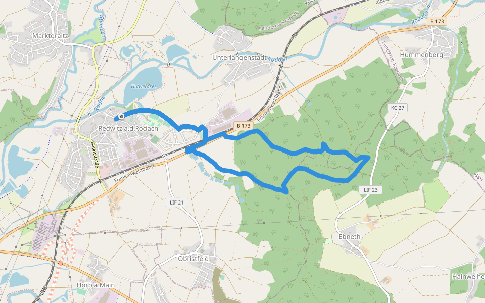 Frutschbrunnen Runde walking route map in Redwitz an der Rodach