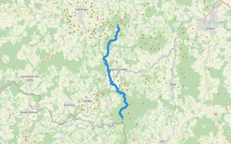 [Ž] Křemešník - Javořice walking route map in Klatovec