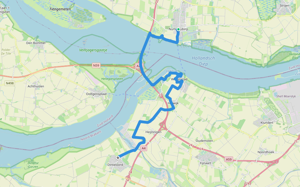 Floris V-pad - 11 walking route map in Numansdorp