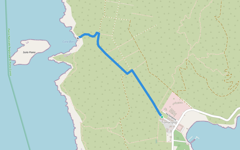 sentiero azzurro walking route map in Tramariglio