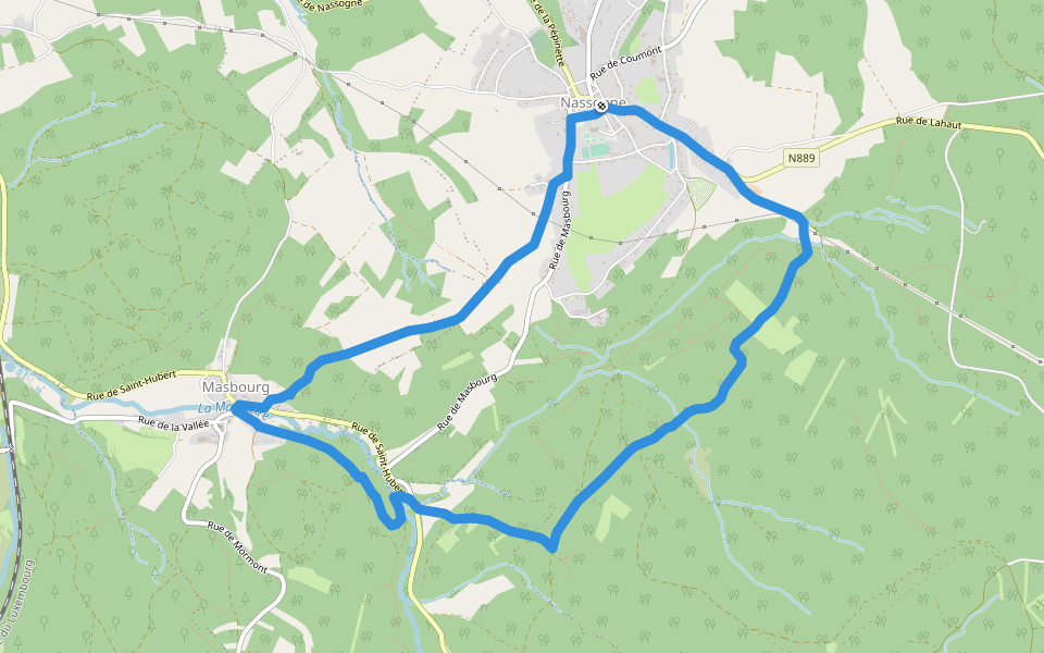 21. Promenade de la Masblette walking route map in Nassogne
