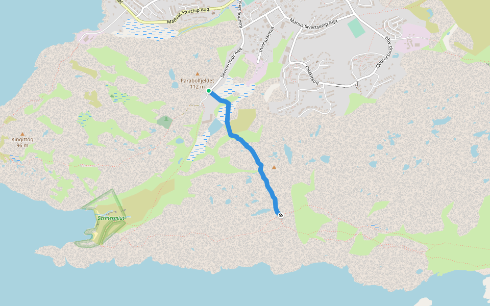 Rød Rute walking route map in Uummannaq