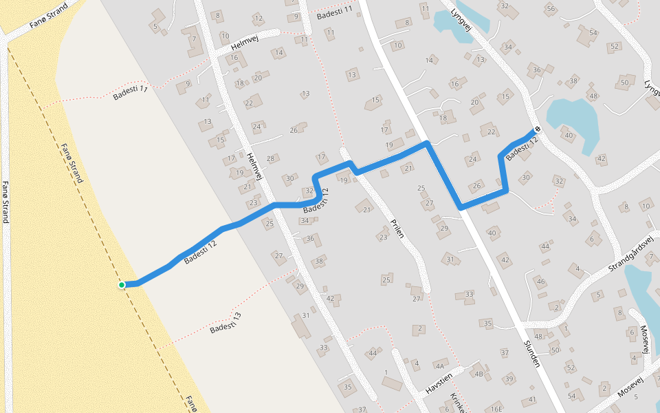 Badesti 12 walking route map in Fanø