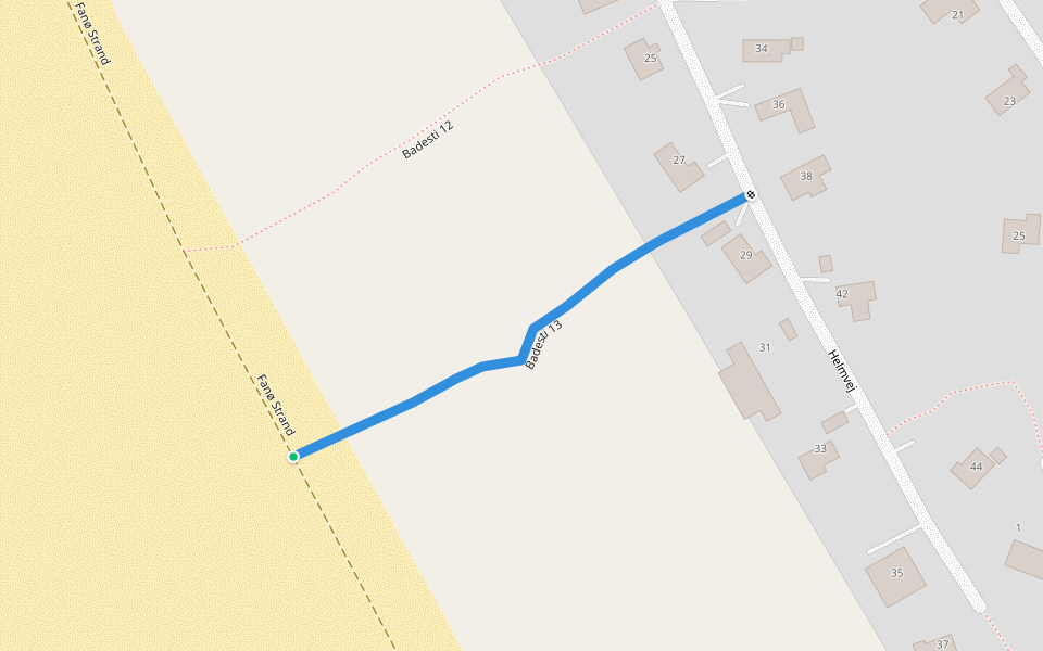 Badesti 13 walking route map in Fanø