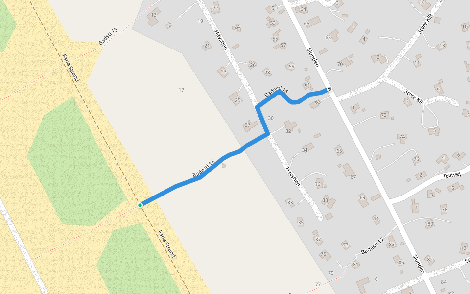 Badesti 16 walking route map in Fanø