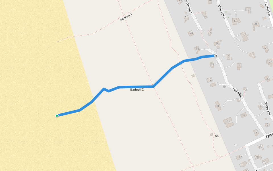 Badesti 2 walking route map in Fanø