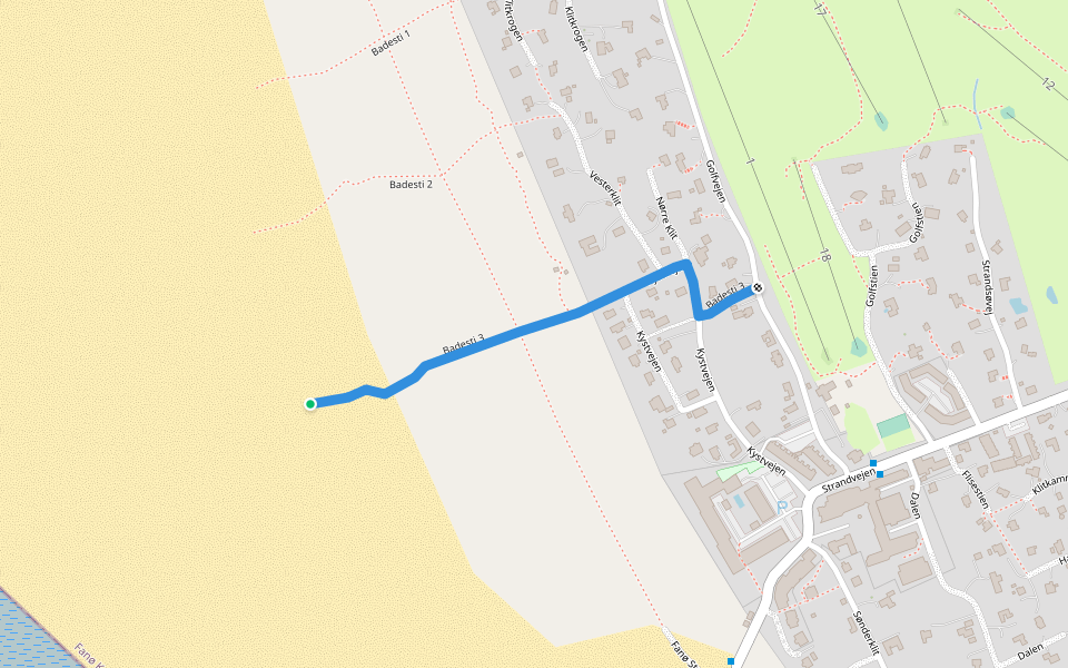 Badesti 3 walking route map in Fanø