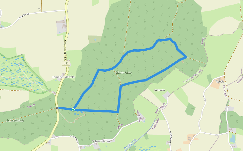 Gr. Rundweg, Rehbergholz walking route map in Mittelangeln