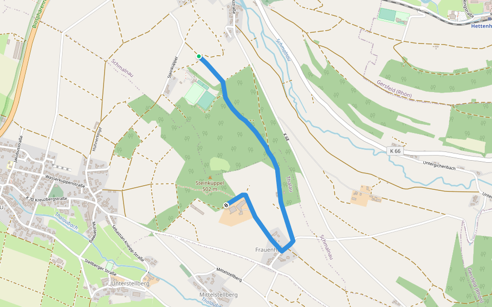 Rhön-Rundweg 1 Steinkueppel walking route map in Ebersburg