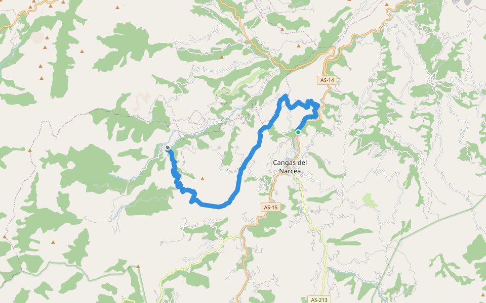GR 109 - Asturias Interior (Etapa 23) walking route map in Cangas del Narcea