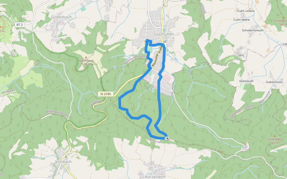 Glashütten Fuchsbau-Rundweg walking route map in Glashüttener Forst