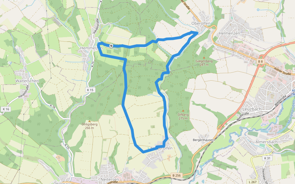 [3] Hemmelzen Rundwanderweg walking route map in Hemmelzen