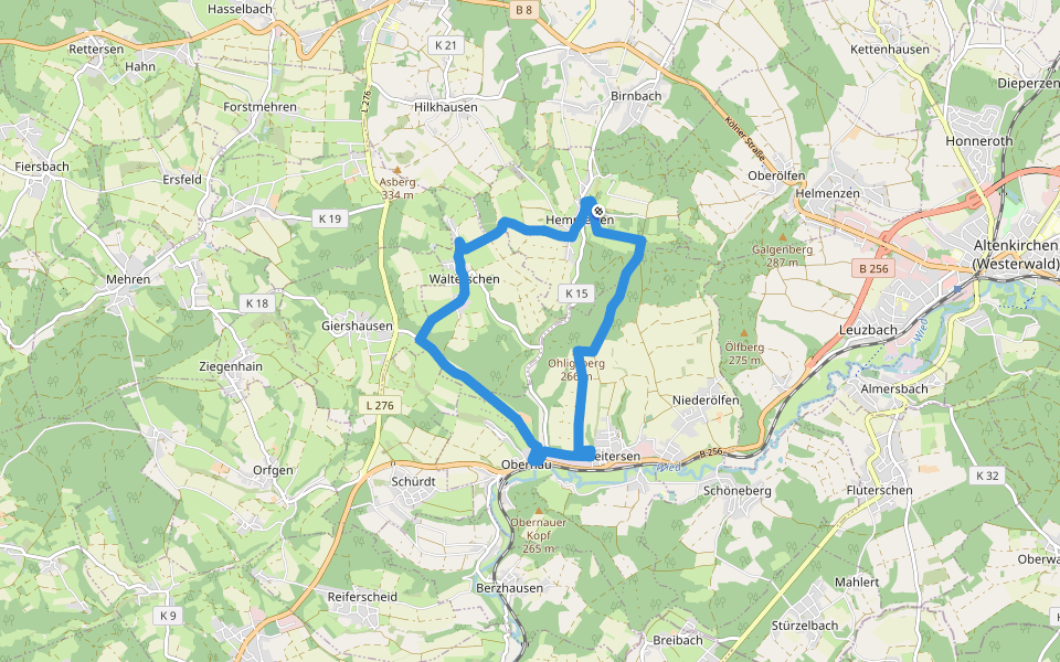 [4] Hemmelzen Rundwanderweg walking route map in Hemmelzen