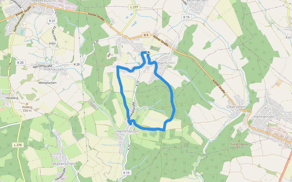 [2] Hemmelzen Rundwanderweg walking route map in Birnbach
