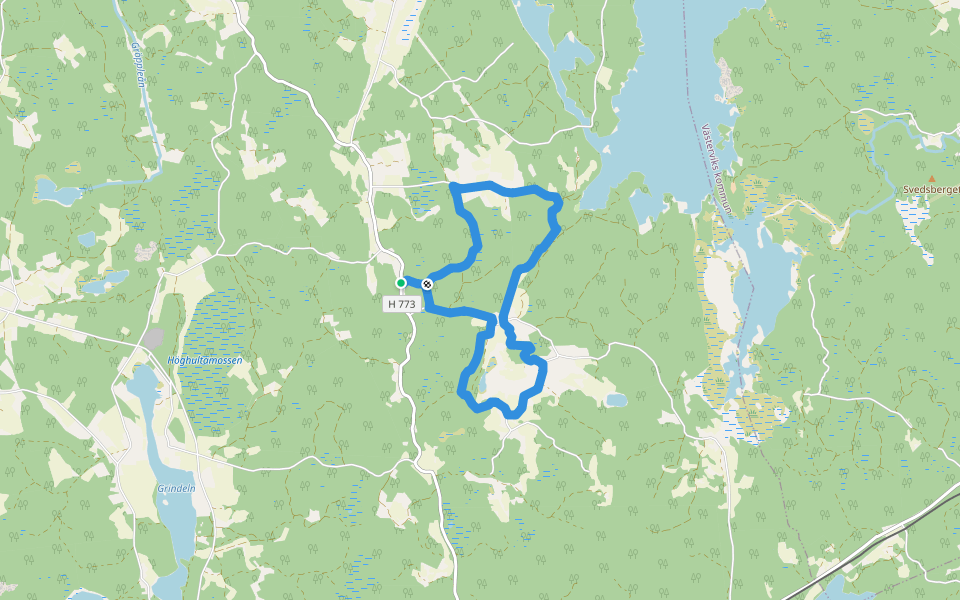 Naturrunda Brantestad walking route map in Brantestad
