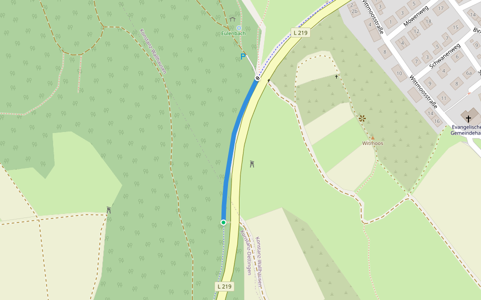 Wallhausen Wittmoos - Waldparkplatz Eulenbach