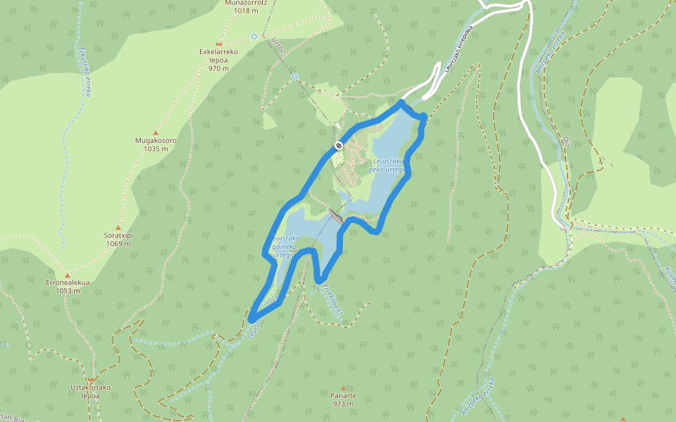 SL-NA 7 Leurtzako ibilbidea walking route map in Urrotz
