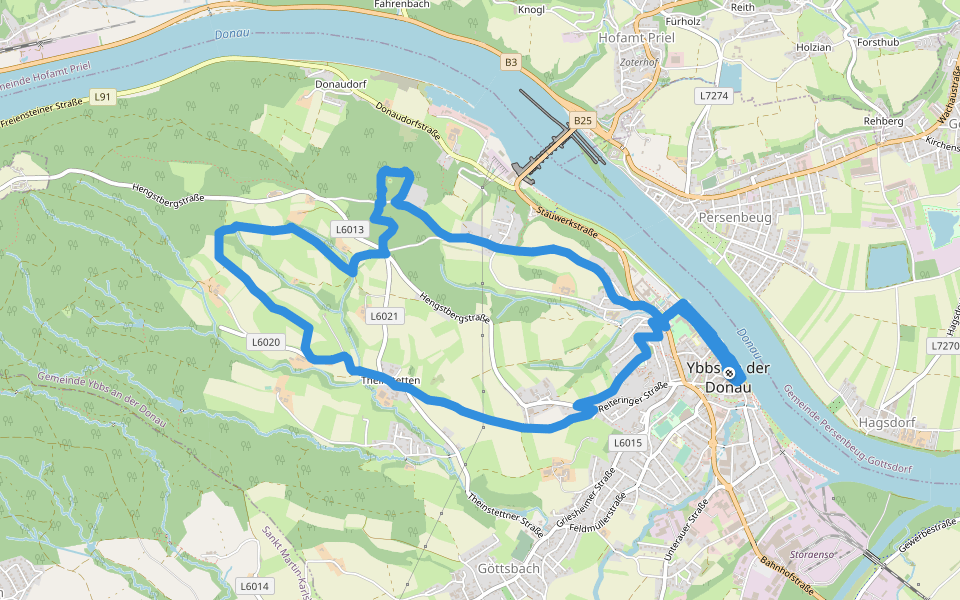 Panoramarundwanderweg Ybbs walking route map in Ybbs an der Donau