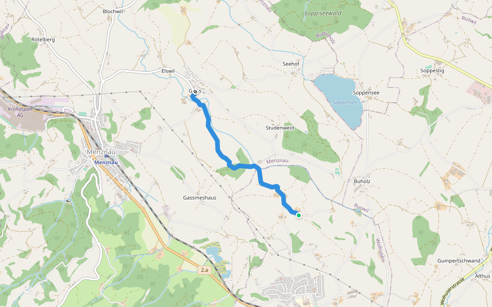 Geiss - Bueche walking route map in Wolhusen